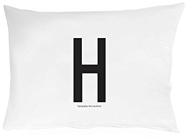 Design Letters Buchstaben Kissenbezug (A-Z) | Baumwolle Kissenbezug 70x50 | Kissenbezug Weiß | Ideal für dekokissen, Outdoor Kissen, Couchkissen & Sofa Kissen