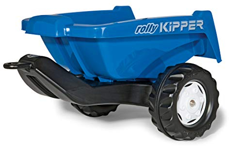Rolly Toys Rollykipper II für Kinderfahrzeuge (blau, für Kinder von 2, 5 - 10 Jahre, Einachsanhänger, mit Kippfunktion) 128846