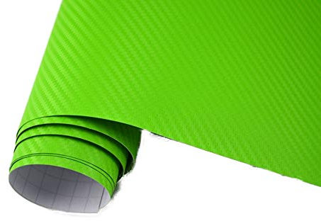 Neoxxim 7€/m2 Premium - Auto Folie - 3D Carbon Folie - Gift GRÜN 200 x 150 cm - blasenfrei Lackfolie Möbelfolie