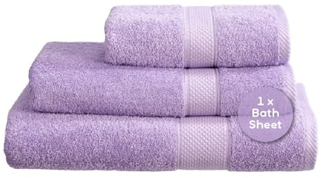 Linens Limited - Large Towels, Bath Sheets for the Bath or Shower, Turkish Cotton, Soft and Luxurious, Super Absorbent, Machine Washable (Lilac)