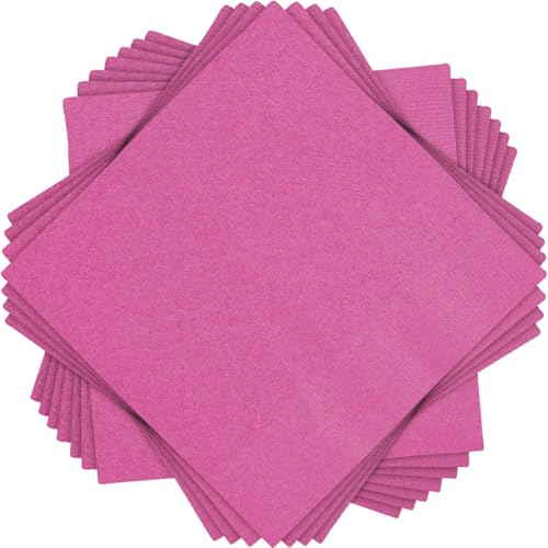 Papierservietten - 13 cm - Dunkelrosa - Packung mit 20 Stück