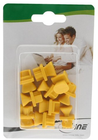 InLine Staubschutz - für RJ45 Buchse - Farbe: gelb - 10er Blister, 59942I