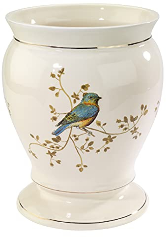 Avanti Linens Gilded Birds Abfalleimer, elfenbeinfarben