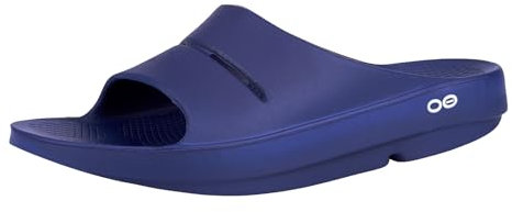 OOFOS Unisex Slide Sandal, Navy, 4 UK