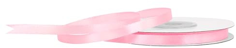 Satinband 6mm x 25m Rolle - FARBAUSWAHL in 3/6/12/18/25/38/50/75/100mm - farbecht & waschbar - Schleifenband für Hochzeit - Geschenkband zum Verpacken Dekorieren Basteln - Hellrosa 150