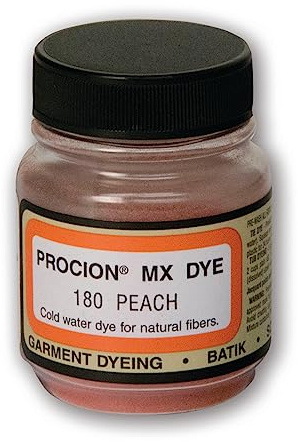 Jacquard Procion MX Dye, Vibrant Peach Permanent Fabric Colour, Cold Water, Fibre Reactive for Natural Materials, Tie-Dye, Batik, Immersion, 18.71g (2/3 oz)