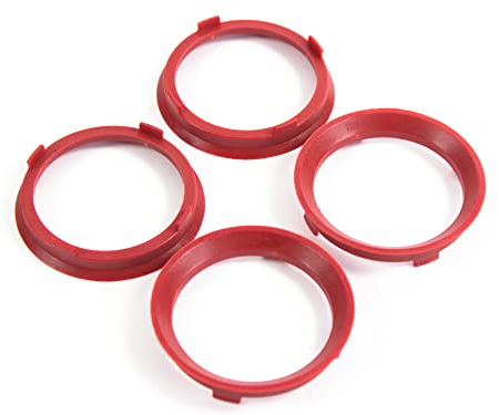 4er Set Felgen Zentrierringe 66,6mm auf 57,1mm ROT Alufelge