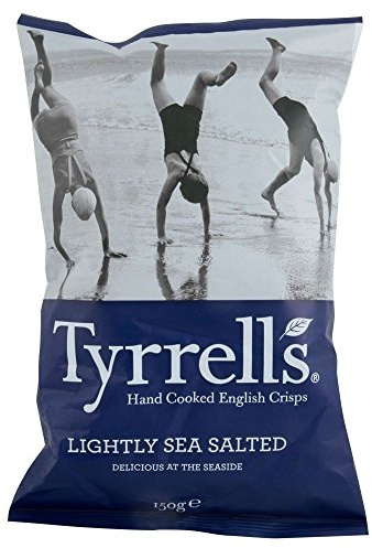 Tyrrells Hand Cooked English Crisps - Lightly Sea Salted (150g) - Pack of 6