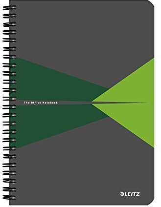 Leitz 44980055 Office Collegeblock A5 kariert, spiralgebunden mit PP Einband Grün