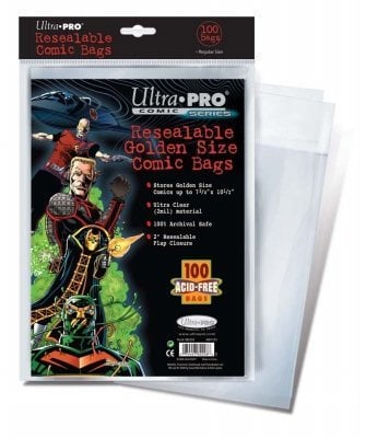 Ultra Pro Resealable Comic Bags (Bag of 100) Golden Age Size