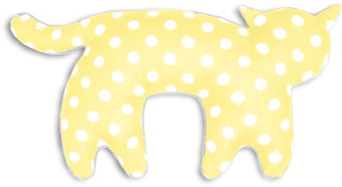 Leschi Nackenkissen Die Katze Feline, Polka dot hellgelb/Nebel
