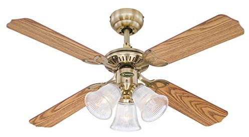 Westinghouse Lighting Princess Trio Ventilador de Techo E14, 180 W, Roble/Caoba