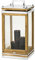 EDZARD Laterne „Huntsville“ aus Holz und Edelstahl, Höhe 66 cm, Windlicht mit Henkel