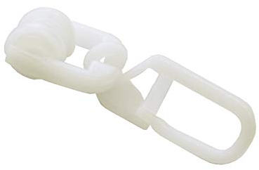 GARDINIA Rollringe für Vorhangschienen / T-Schienen, T-Rollring mit Falktenlegehaken, Metall / Kunststoff, Weiß, 20 Stück