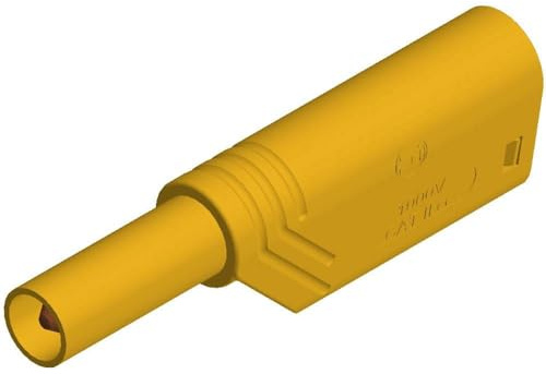 SKS Hirschmann 934099103 Sicherheits-Bananenstecker, Durchmesser des Stifts: 4 mm, Gelb, 1 Stück