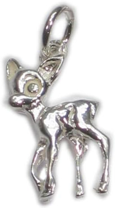 Rehkitz Baby Hirsch Bambi Sterling Silber Charm .925 x 1 Charms