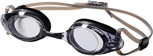 FINIS Bolt Goggles - Wettkampf-Schwimmbrille für Damen und Herren - beschlagfreie mit UV-Schutz - Leicht verstellbare für Erwachsene mit 3 austauschbaren Nasenstücken - Schwarzer Rauch