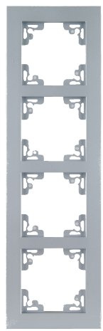 UNITEC Abdeckrahmen 4-Fach, Melbourne, Serie 703, Silber
