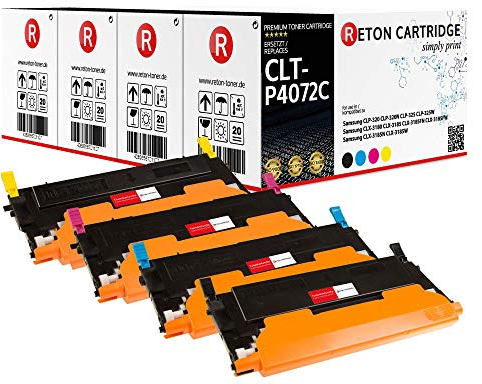 4 Reton Toner kompatibel mit CLT-P4072C für Samsung CLP-320 CLP-320N CLP-325 CLP-325W CLX-3180 CLX-3185 CLX-3185FN CLX-3185FW CLX-3185N CLX-3185W