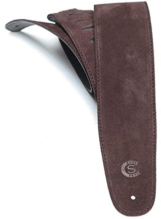 Gitarren und Bass strap in dunkelbraunem Wildleder Custom Style t8sutm