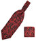 WANYING Herren Krawattenschal und Einstecktuch 2 in 1 Sets, Ascotkrawatte Schal Cravat Ties Schick und Warm für Gentleman - Schwarz Rot Paisley