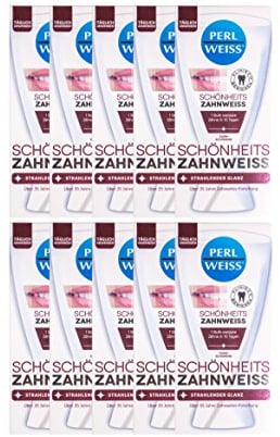 10x Perlweiss Schönheits-Zahnweiss 50ml sichtbar weissere Zähne, Zahncreme, Zahnpasta, Weisse Zähne
