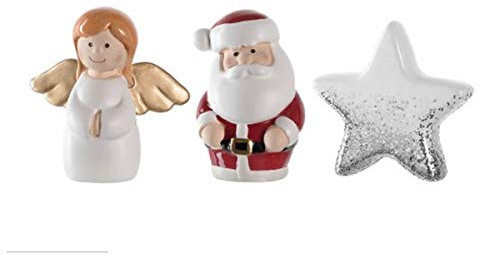 Leonardo - Box -Festivo - Keramik - weiß/weihnachtlich bunt - (B/H/T): 205/95/55mm - 3 er-Set - stehend - Sortiert