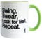 Worry Less Design Funny Swing Swear Mug - 330ml Ceramic Golf Mug - Gift for Golfer - Golf Presents