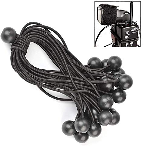 LHKJ 25 Stück Spanngummi mit Kugel 20 cm, Planenspanner/Zeltgummis/Gummischlaufen/Gummispanner – zum Fixieren von Banner, Planen, Zelte (schwarz)