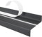 Nez de marche profilé d'escalier, PVC, adhésif et antidérapant, gris foncé, 40x25, 130cm, ND