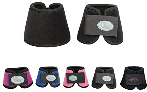 netproshop 1 par hästklockor neopren fjäderklockor för de minsta minishetty och shetty, storlek: shetty, färg: svart