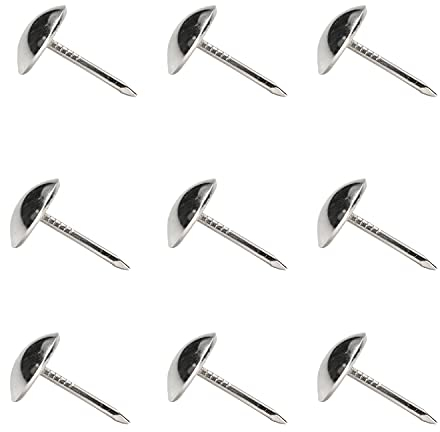 Yinpecly Polsternägel, 1,1 cm Kopfdurchmesser, Edelstahl, rund, für Möbel, dekoratives Sofa, Kopfteil, Stuhl, Hardware, Korkplatte, 50 Stück