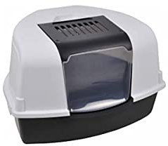 1001KDO POUR ANIMAUX Maison de Toilette Chat Extra-Large Noir, Bac à Litière Couvert, Grande Ouverture de Nettoyage, Couvercle Rabattable, Bac Surélevé, Propriétaires de Chats, Adultes