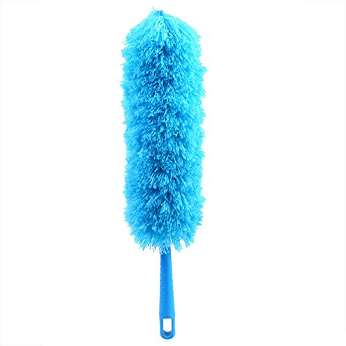 Plumeau électrostatique, plumeau en microfibre avec microfibre douce, tête flexible pour nettoyer les meubles(bleu ciel)