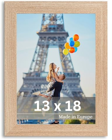 VictoR Bilderrahmen Dix 13x18 cm beige mit bruchsicherem Acrylglas | moderner Holzrahmen, Bilderrahmen beige 13x18 - Fotorahmen Holz