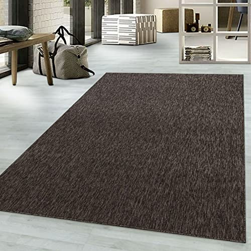 viceroy bedding NIZZA Modern Rugs Living Room Carpet Mat For Bedroom Large Area Rug Hallway Kitchen Extra Large Size Short Pile Flat Weave (120cm x 170cm (4ft x 5.6ft), Brown)