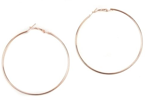Mytoptrendz® - Large Plain Thin Simple Hoops Fashion Earrings for Women (Rose Gold -100mm)