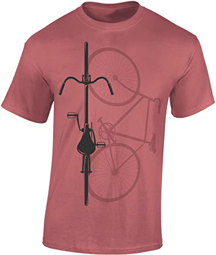 Fahrrad T-Shirt Herren : Bike Shadow - Rennrad Zubehör(Ancient Pink XL)