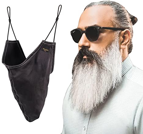 Kenllas Bart-Bandana aus 100 % Maulbeerseide, groß, verstellbare Barthaube für Männer, atmungsaktive und leichte Gesichtsabdeckung, Balsam, feuchtigkeitsspendendes Schlafen
