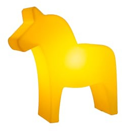 8 seasons design Shining Dala Horse LED Deko-Lampe Pferd, Höhe: 43cm, gelb, E27 Fassung inkl. Leuchtmittel in warmweiß, Tischlampe, Outdoor & Indoor
