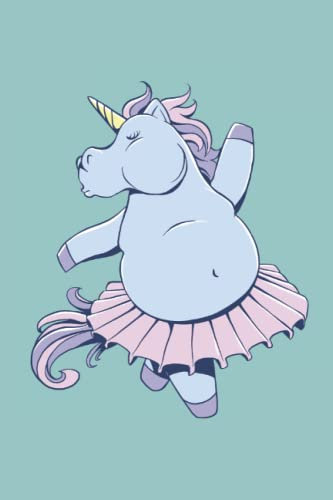 Notizbuch: Einhorn Ballett Notizbuch | 6x9 Zoll DIN A5 | 100 Seiten liniert | Einhorn Balletttänzerin Notizheft | Tänzerin Tagebuch | Tanzen Schreibheft