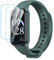 GIOPUEY Cinturini Compatibile con Xiaomi Band 8 Active, Morbido Silicone Cinturino + 3 Pezzi Pellicola Protettiva, [Resistente all'Usura] [Traspirante] - Army Green