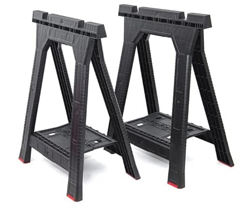 2er Set Arbeitsbock aus Kunststoff mit Ablage, Belastung bis 350 kg, Klappbock, Böcke, Unterstellbock, Gerüstbock