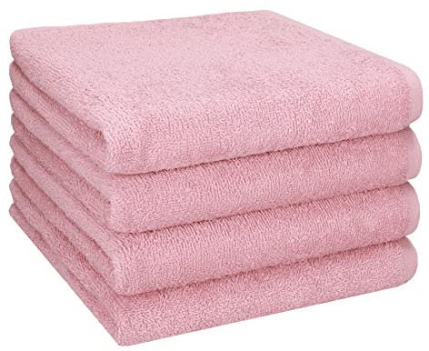 Betz Handtuch 4er Pack Handtücher Set Berlin Größe 50x100 cm 100% Baumwolle - gut trocknend, leichte Qualität - ideal für Sport, Strand, Reisen Farbe Lotus Rosa