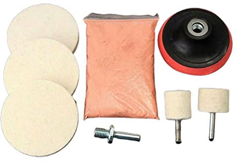 Ceroxid Glas Polierset - 8 Stück/Set Multifunktionale Tiefe Kratzer Entferner Auto Politur Pad Filz Polierscheibe Set für Windschutzscheibe und Glas Reparatur