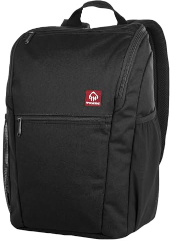 Wolverine Lightweight, Water Resistant Rugged Laptop Backpack for Travel Or Work, Top Loader - Black, 25L, Lightweight, Water Resistant Rugged Laptop Backpack for Travel Or Work