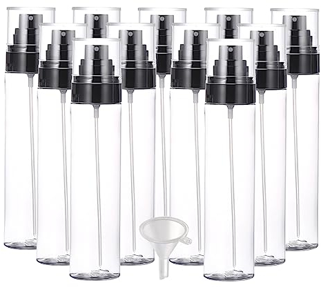 LusDoly 12 pièces 120ml Transparent flacons vaporisateurs vides en plastique, l'eau l'alcool Cosmétique Voyage Parfum Rechargeable Petits Bouteille de Spray Essentielles