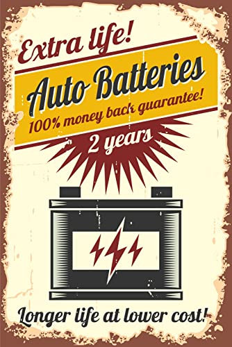 Holzschild 30x40 Extra Life Auto Batteries Extra Leben Auto Batterien Geld zurück Garantie Werkstatt Garage Arbeit Wand Deko Bar Kneipe Cafe Sammler Geschenk