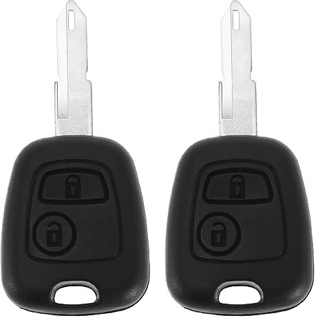 EMSea 2pcs Coque de Clé à Distance à 2 Boutons Remplacement Compatible avec Peugeot 206/ 206CC/ 207/207 CC/ 306/307/ 406/407 Étui Porte-clés de Voiture