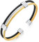 COOLSTEELANDBEYOND Herren Damen Edelstahl Elastische Armband Verstellbare Stahlkabel Armreif Schwarz Silber Gold